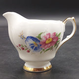 Queen Anne - Blue and Pink Flowers - Milk Jug