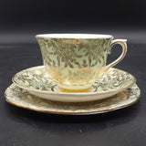 Colclough - Gold Filigree on Green - Trio