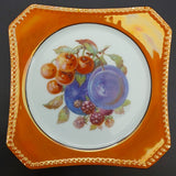 Carl Tielsch - Fruit, Orange Rim - Set of 6 Sandwich Plates