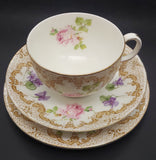 Royal Doulton - Pink Roses and Violets, E4892 - Trio