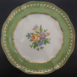 Booths - Floral Spray, Green Band - Salad Plate