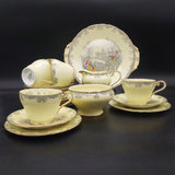 Aynsley - Queen's Garden on Yellow - 20-piece Tea Set
