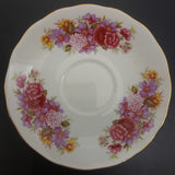 Queen Anne - Daffodils, Pink and Purple Flowers - Saucer