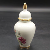 Alka - Blue, White and Pink Flowers - Small Lidded Vase