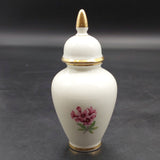 Alka - Blue, White and Pink Flowers - Small Lidded Vase