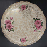 James Kent -  Pink Roses, Gold Filigree - Cake/Pavlova Plate