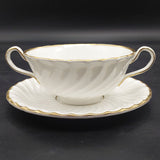 Aynsley - White Swirl, 8359 - Soup Bowl and Saucer