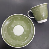 Susie Cooper - Dots and Squiggles, Green - Demitasse Duo