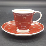 Susie Cooper - Dots and Squiggles, Maroon - Demitasse Duo