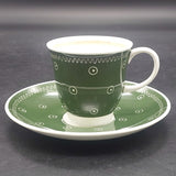 Susie Cooper - Dots and Squiggles, Forest Green - Demitasse Duo