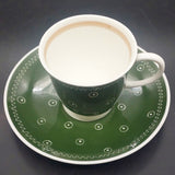 Susie Cooper - Dots and Squiggles, Forest Green - Demitasse Duo