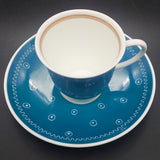 Susie Cooper - Dots and Squiggles, Turquoise Blue - Demitasse Duo