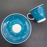 Susie Cooper - Dots and Squiggles, Turquoise Blue - Demitasse Duo