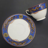 Grafton - Dragon on Blue Band with Pattern on Outside of Cup - Trio