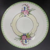 Aynsley - Pink and Blue Flowers, Yellow Band - Saucer