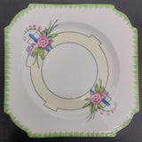Aynsley - Pink and Blue Flowers, Yellow Band - Side Plate