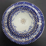 Melba - Blue Flowers and Checkered Rim, 8912 - 21-piece Tea Set
