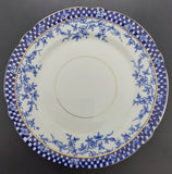 Melba - Blue Flowers and Checkered Rim, 8912 - 21-piece Tea Set