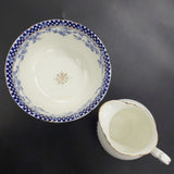 Melba - Blue Flowers and Checkered Rim, 8912 - 21-piece Tea Set