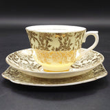 Colclough - Gold Filigree on Yellow - Trio