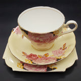 Aynsley - Pink Roses on Yellow - 20-piece Tea Set