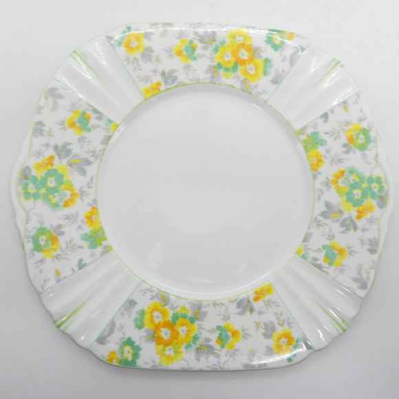 Royal Albert - Green and Yellow Flowers - Cake Plate