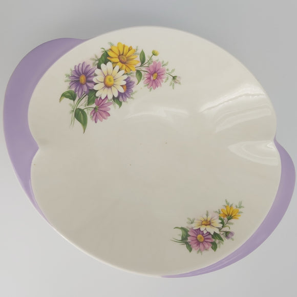 Royal Winton - Purple Tab Handles with Coloured Daisies - Bowl