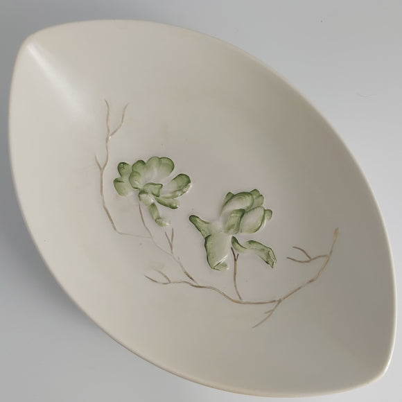 Carlton Ware - Magnolia, White Base - Oval Bowl