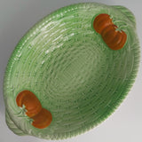 Empire Ware - Green Basketweave with Tomatoes - Oval Bowl
