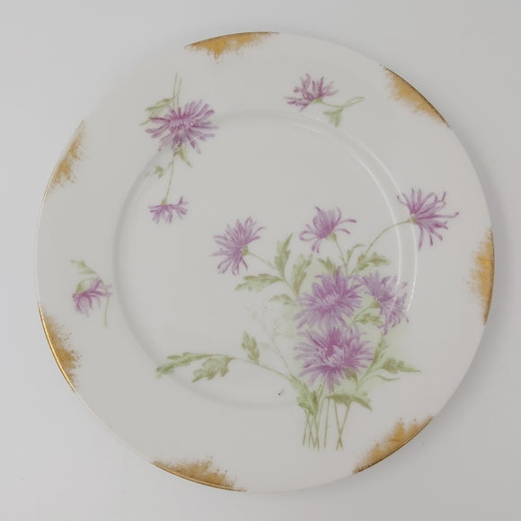 Limoges, William Guerin - Purple Flowers - Salad Plate