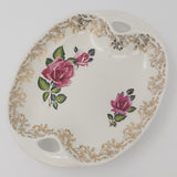 Lord Nelson - Red Roses and Gold Filigree - Tab-handled Dish