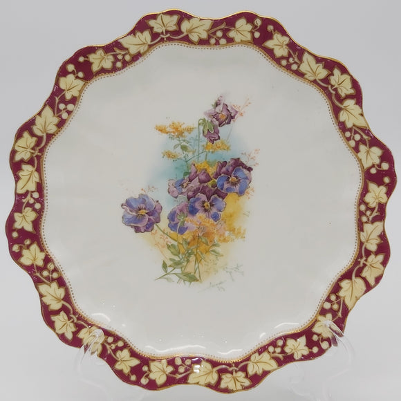 Royal Doulton Burslem - C8268 Pansies - Hand-painted Plate