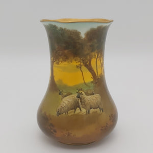 Royal Doulton - Hand-painted Sheep, signed Kelsall - Vase