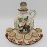 Hummel - Red Hearts and Boy Kissing Girl - Decanter, Cups and Tray