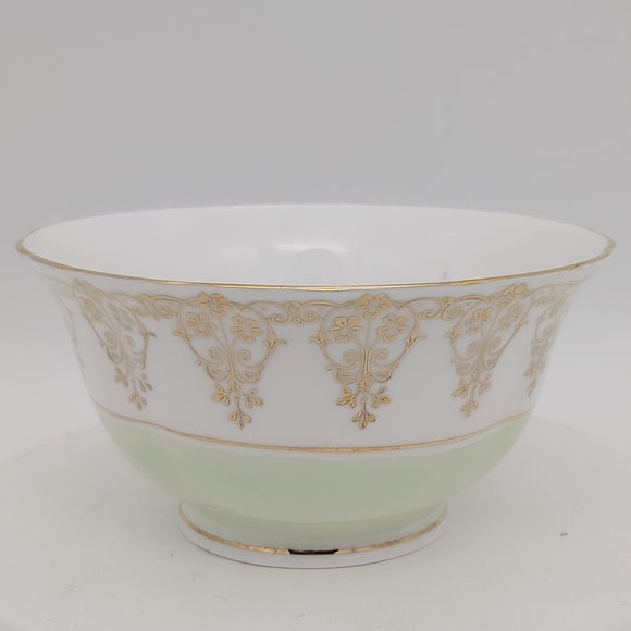 Tuscan - Mint Green and White with Gold Filigree - Sugar Bowl