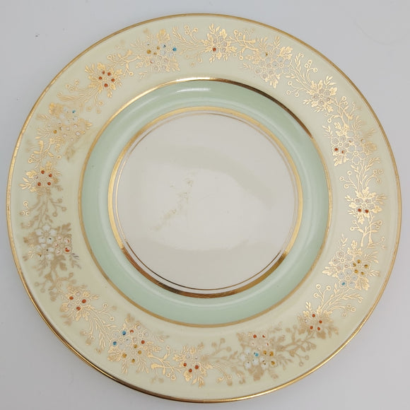 Midwinter - Yellow and Green Bands with Gold Filigree - Side Plate