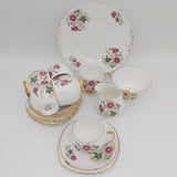 Colclough - Pink Flowers, 7115 - 21-piece Tea Set