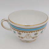 Anchor Porcelain Co - Teal Band with Floral Garland - 18-piece Tea Set