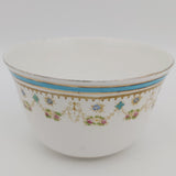 Anchor Porcelain Co - Teal Band with Floral Garland - 18-piece Tea Set