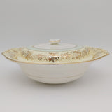 Midwinter - Yellow and Green Bands with Gold Filigree - Lidded Serving Dish