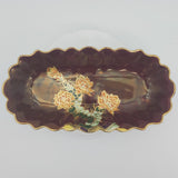 Crown Devon - Maroon Lustre with Hand-painted Flowers - Dish