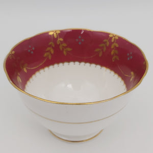 Tuscan China - Maroon and Gold Filigree Band - Sugar Bowl