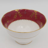 Tuscan China - Maroon and Gold Filigree Band - Sugar Bowl