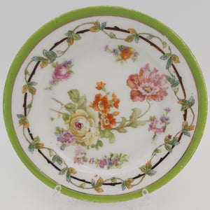 Unmarked Vintage - Green Rim with Floral Sprays - Side Plate