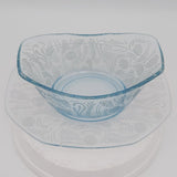 Unknown Maker - Blue Glass - Sauce Boat and Saucer
