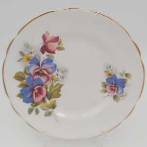 Regency - Blue and Pink Pansies - Side Plate
