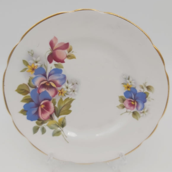 Regency - Blue and Pink Pansies - Side Plate