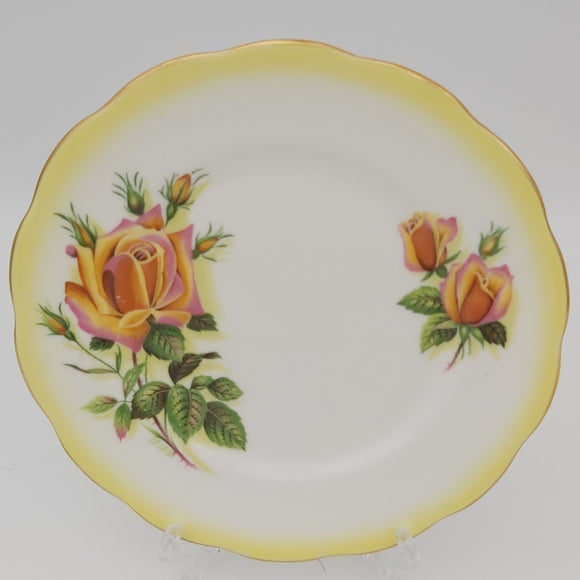 Royal Albert - Sweetheart Roses, Margaret with Yellow Rim, UP374 - Side Plate