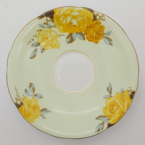 Aynsley - Yellow Roses on Green - Saucer