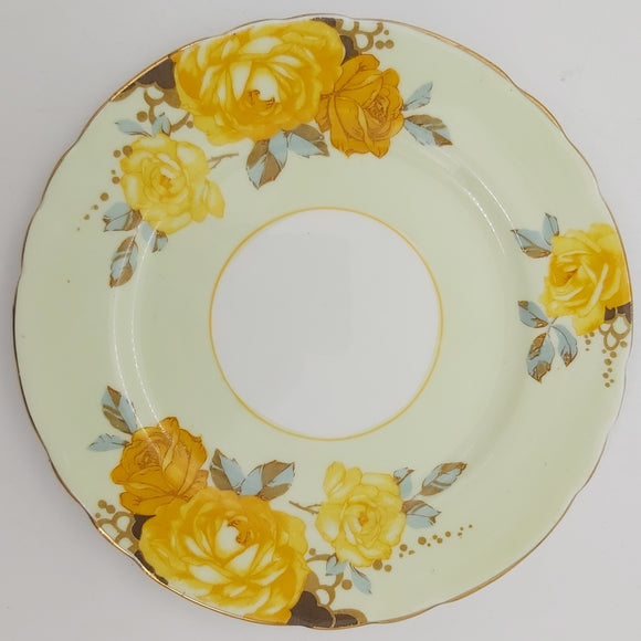 Aynsley - Yellow Roses on Green - Side Plate